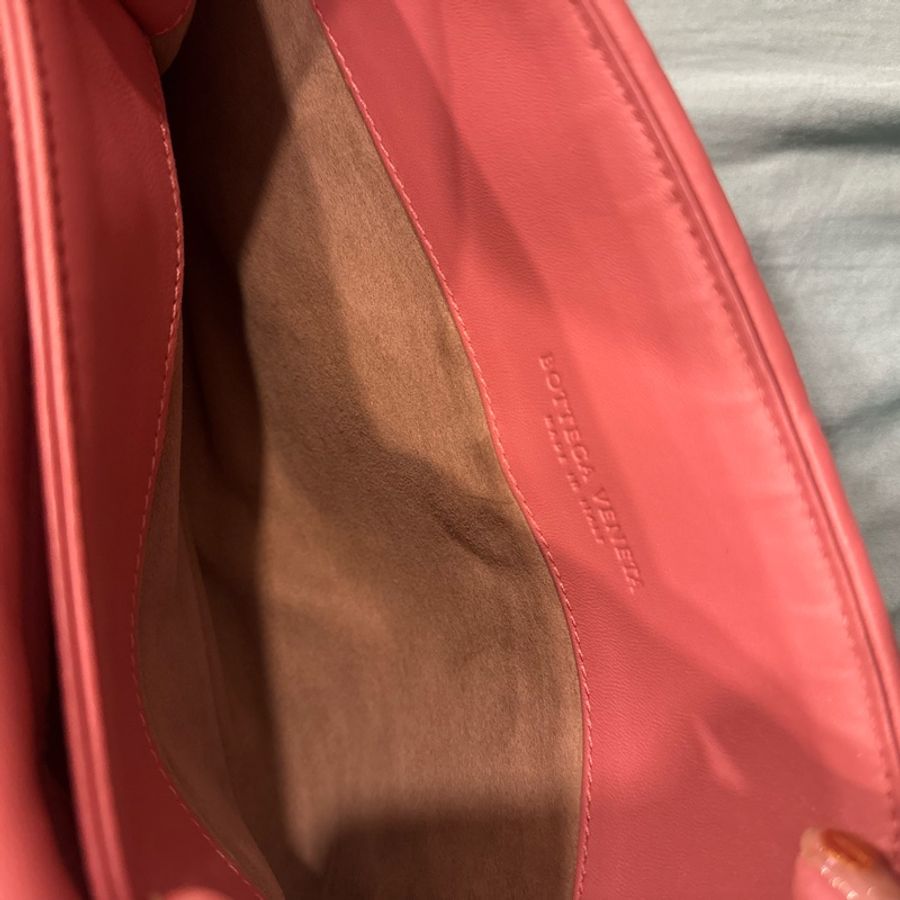Bottega Veneta 皮革編織肩背鍊包 豆沙色-12