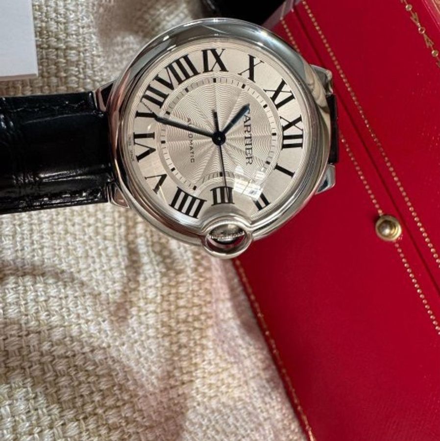 小巴黎二手名牌真品Cartier 藍氣球 延保2030機械36 有保卡 完成官網登記-8
