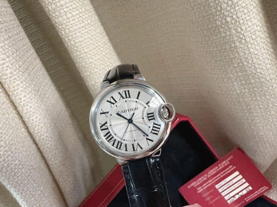 小巴黎二手名牌真品Cartier 藍氣球 延保2030機械36 有保卡 完成官網登記-11