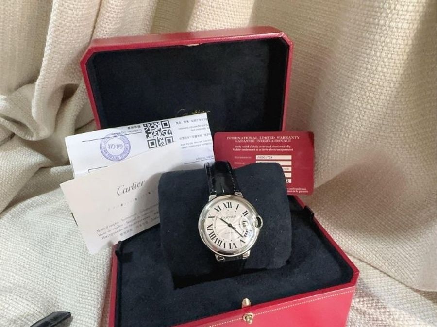 小巴黎二手名牌真品Cartier 藍氣球 延保2030機械36 有保卡 完成官網登記-22