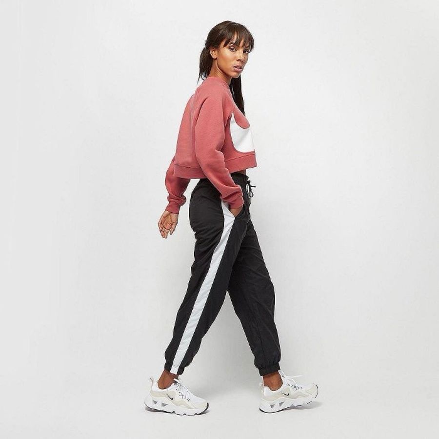 Nike swoosh tracksuit 大勾勾短版衛衣 大學T 復古寬鬆落肩內刷毛大學T croptop L 165/88A-3