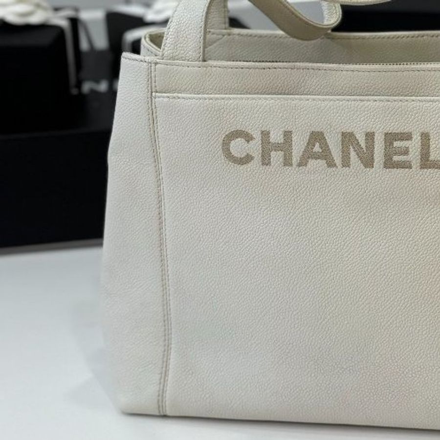 CHANEL 香奈兒 vintage 白雪公主 白色 牛皮 荔枝紋 手提包 肩背包 側背包-15
