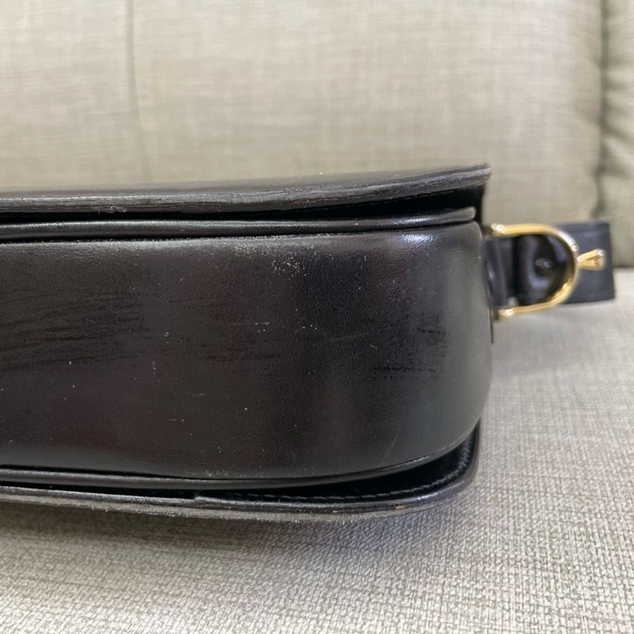 保存良好Celine vintage馬車金具BOX翻蓋包/肩斜背-4