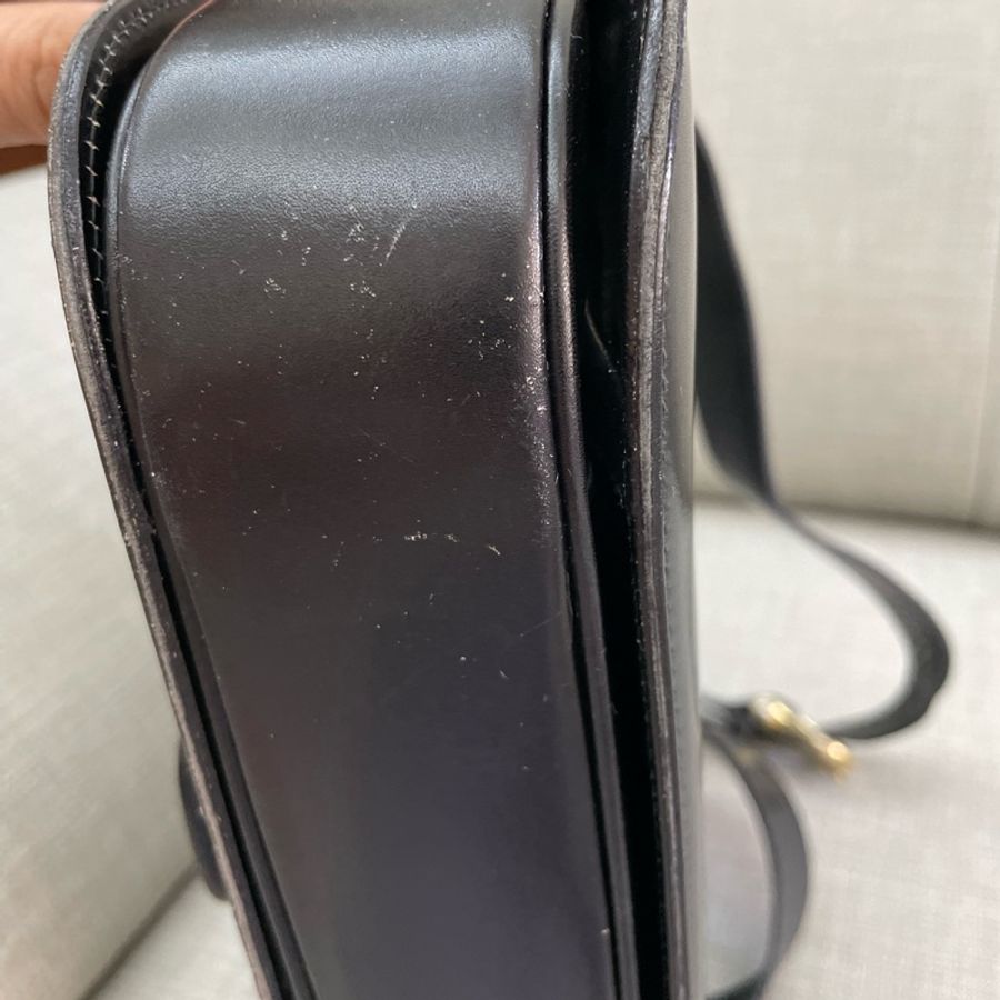 保存良好Celine vintage馬車金具BOX翻蓋包/肩斜背-14