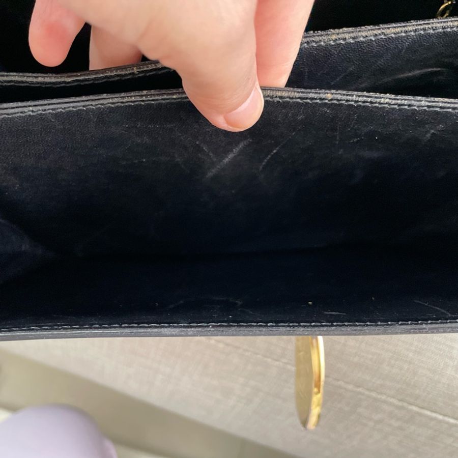 保存良好Celine vintage馬車金具BOX翻蓋包/肩斜背-21