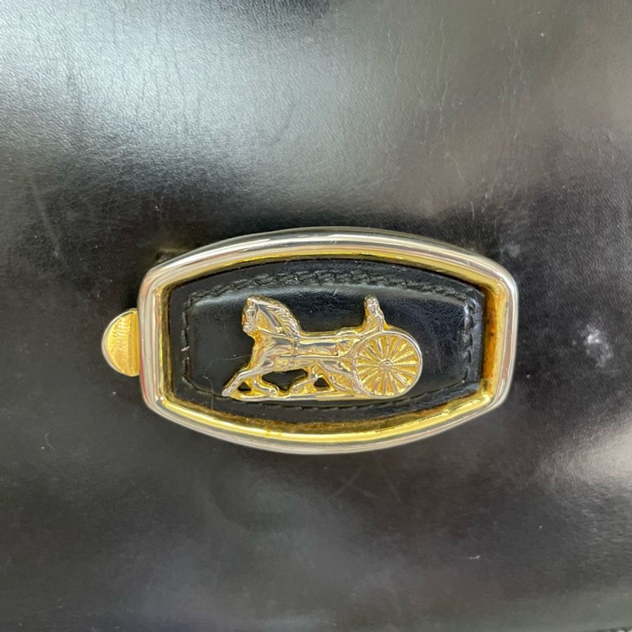 保存良好Celine vintage馬車金具BOX翻蓋包/肩斜背-22