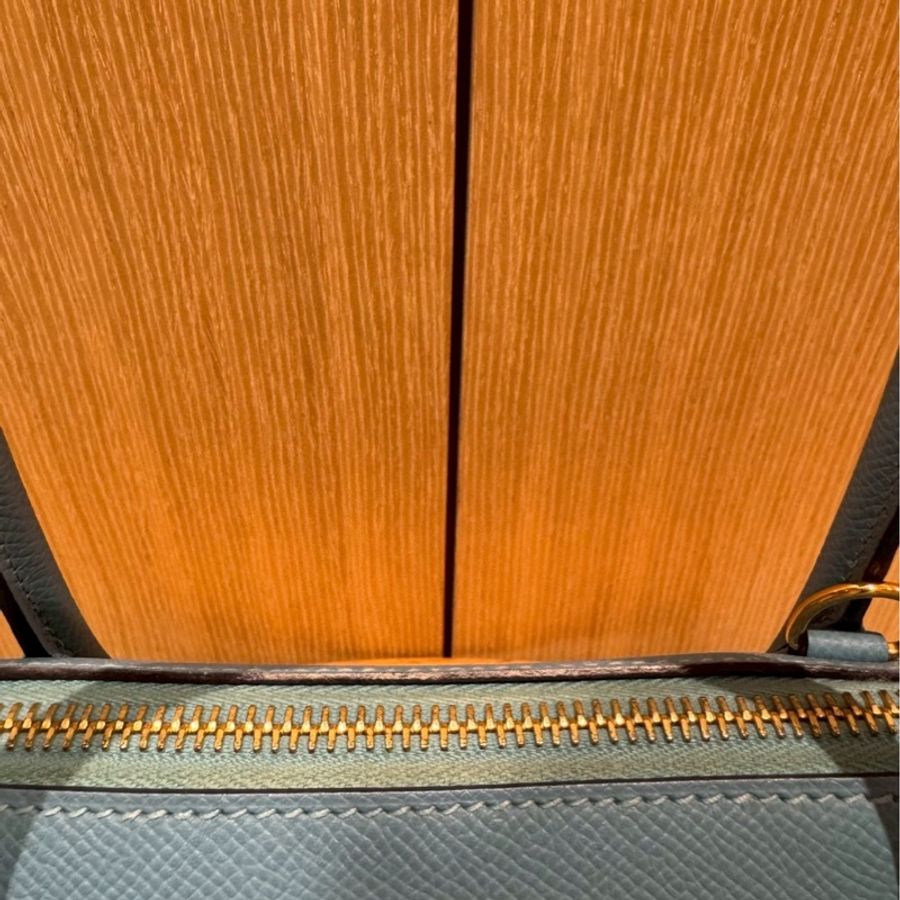 HERMÈS Bolide 27公分 北方藍 金色金屬-4