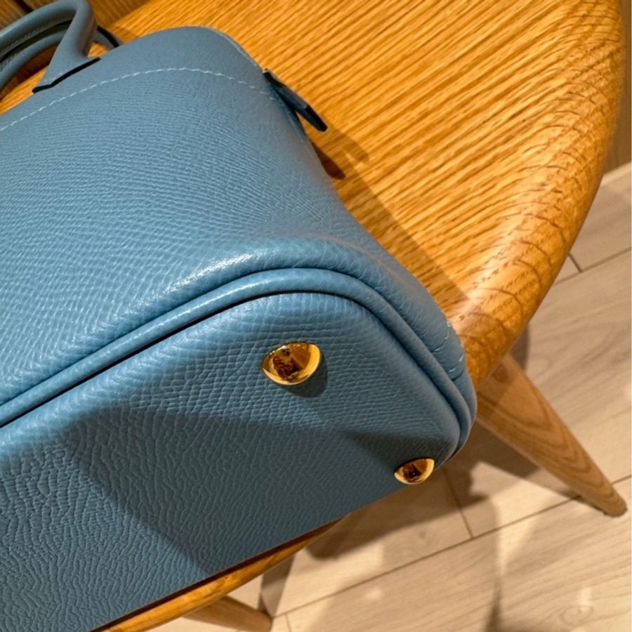 HERMÈS Bolide 27公分 北方藍 金色金屬-7