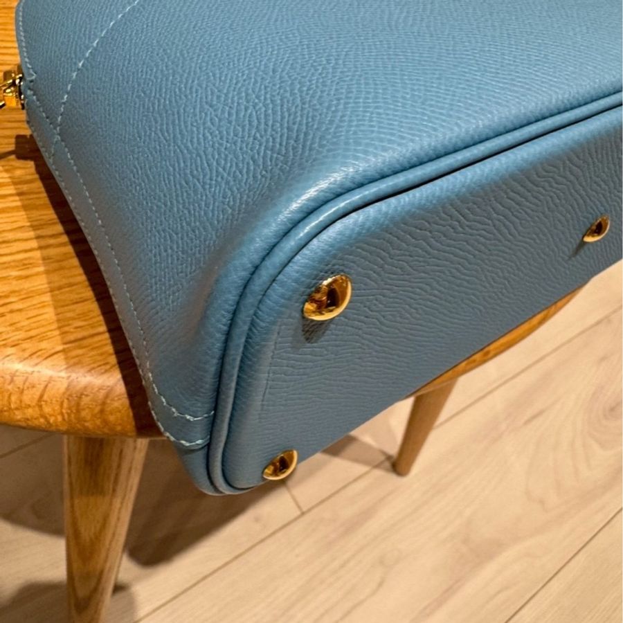 HERMÈS Bolide 27公分 北方藍 金色金屬-8