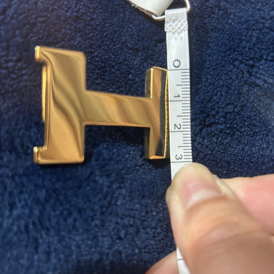 HERMES 大象灰金扣皮帶 (無配件)-6