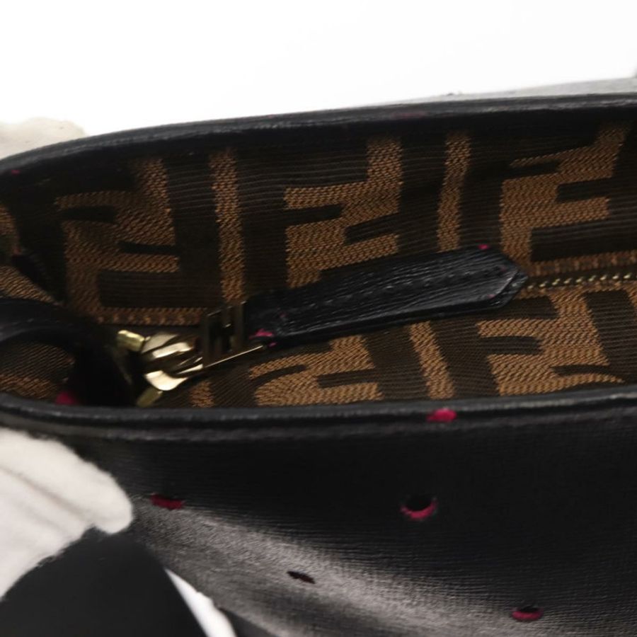 【日本直送】FENDI 托特包 皮革 黑色 金色 正品 bs29107-9