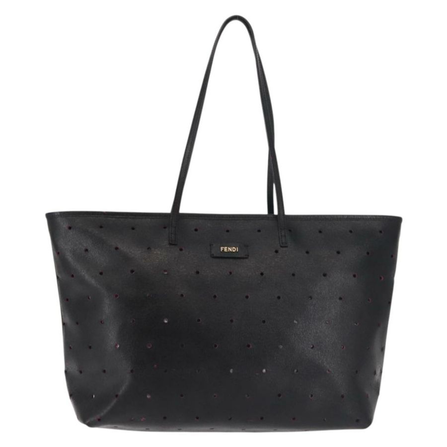 【日本直送】FENDI 托特包 皮革 黑色 金色 正品 bs29107-12