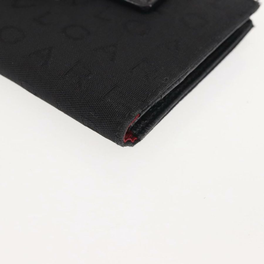 【日本直送】寶格麗 Logo Mania 雙折皮夾帆布黑色正品 am9073-13