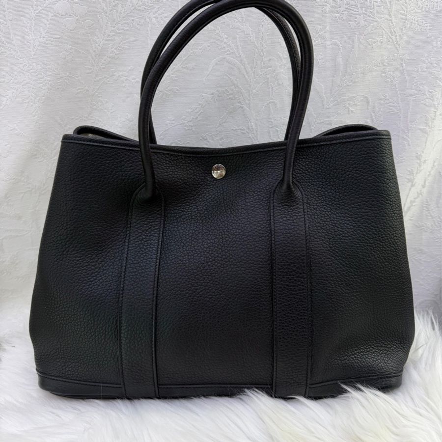 HERMES 愛馬仕 手袋 GARDEN PARTY 36 89 手提包 花園包 黑色-0