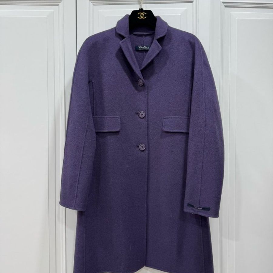 MaxMara 紫色 長版大衣 長大衣 大衣 長版外套 外套-2