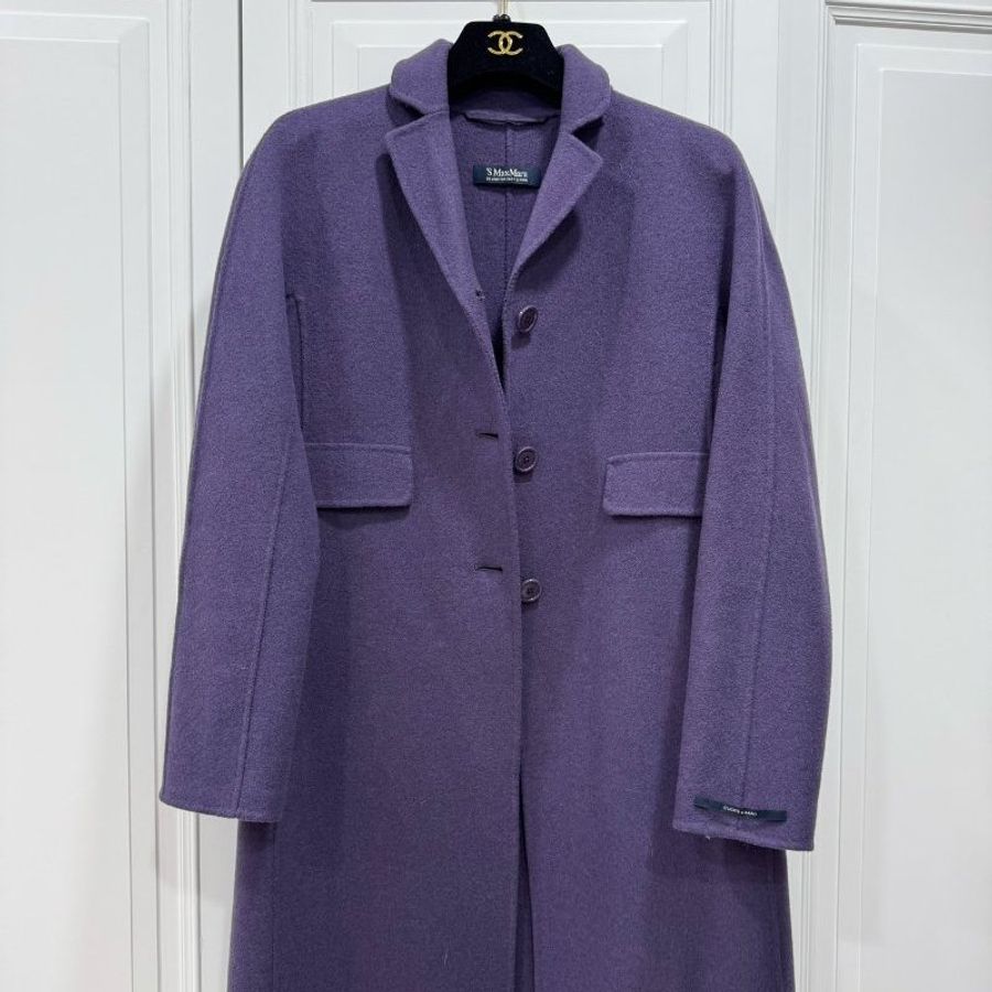 MaxMara 紫色 長版大衣 長大衣 大衣 長版外套 外套-3