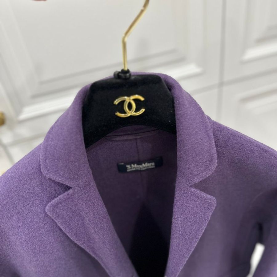 MaxMara 紫色 長版大衣 長大衣 大衣 長版外套 外套-7