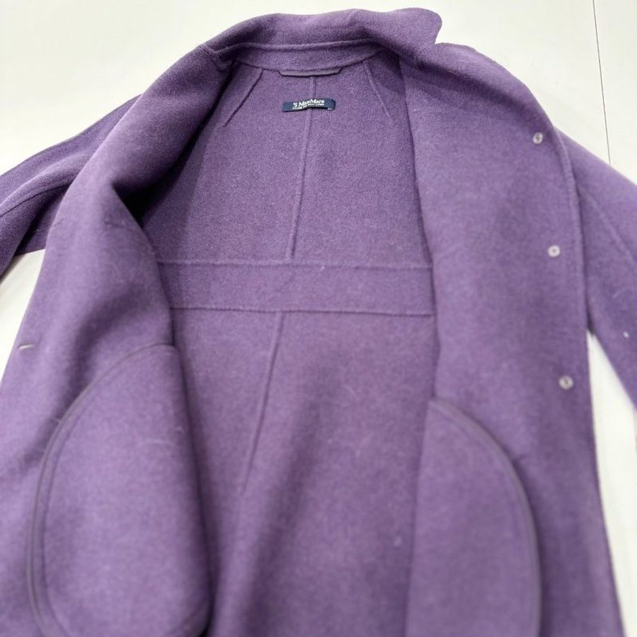 MaxMara 紫色 長版大衣 長大衣 大衣 長版外套 外套-12