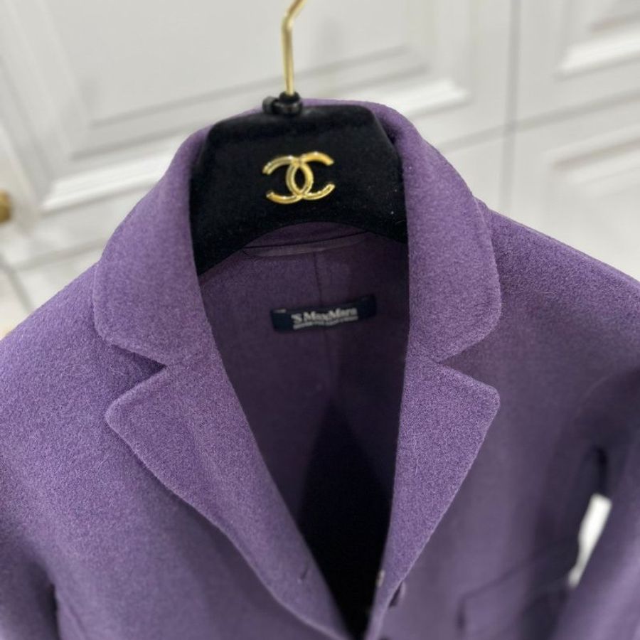 MaxMara 紫色 長版大衣 長大衣 大衣 長版外套 外套-13