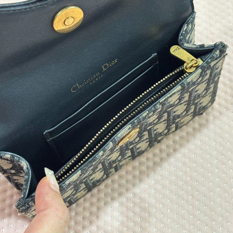 DIOR 老花腰包 緹花腰包 Saddle 腰包 經典藍-12
