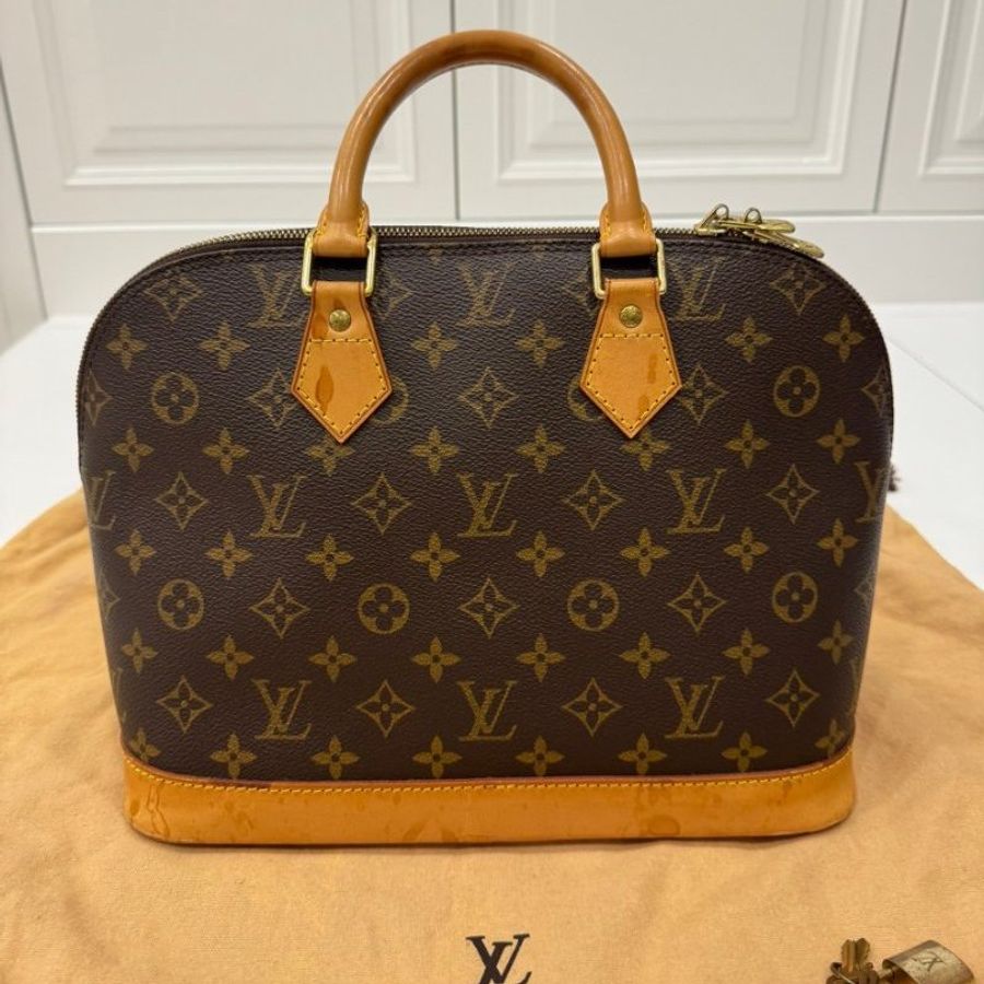 LV alma vintage 老花 貝殼包 手提包 肩背包 斜背包 側背包-6