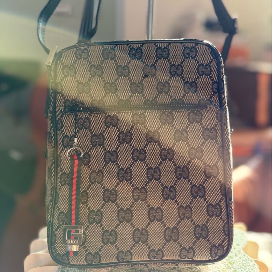 🌸 GUCCI 經典 GG Supreme 帆布斜背包｜男女皆適用｜二手經典精品-2