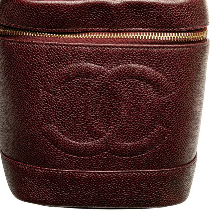 Chanel Coco Mark 化妝包，酒紅色魚子醬皮，女士，CHANEL-3
