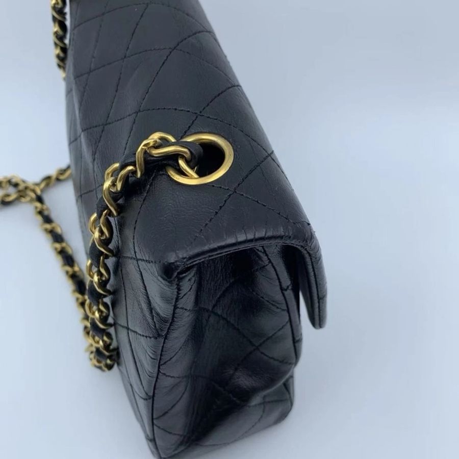 CHANEL Matelassé 20 黑色 GHW 小羊皮单肩包-2