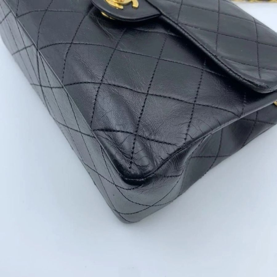 CHANEL Matelassé 20 黑色 GHW 小羊皮单肩包-3