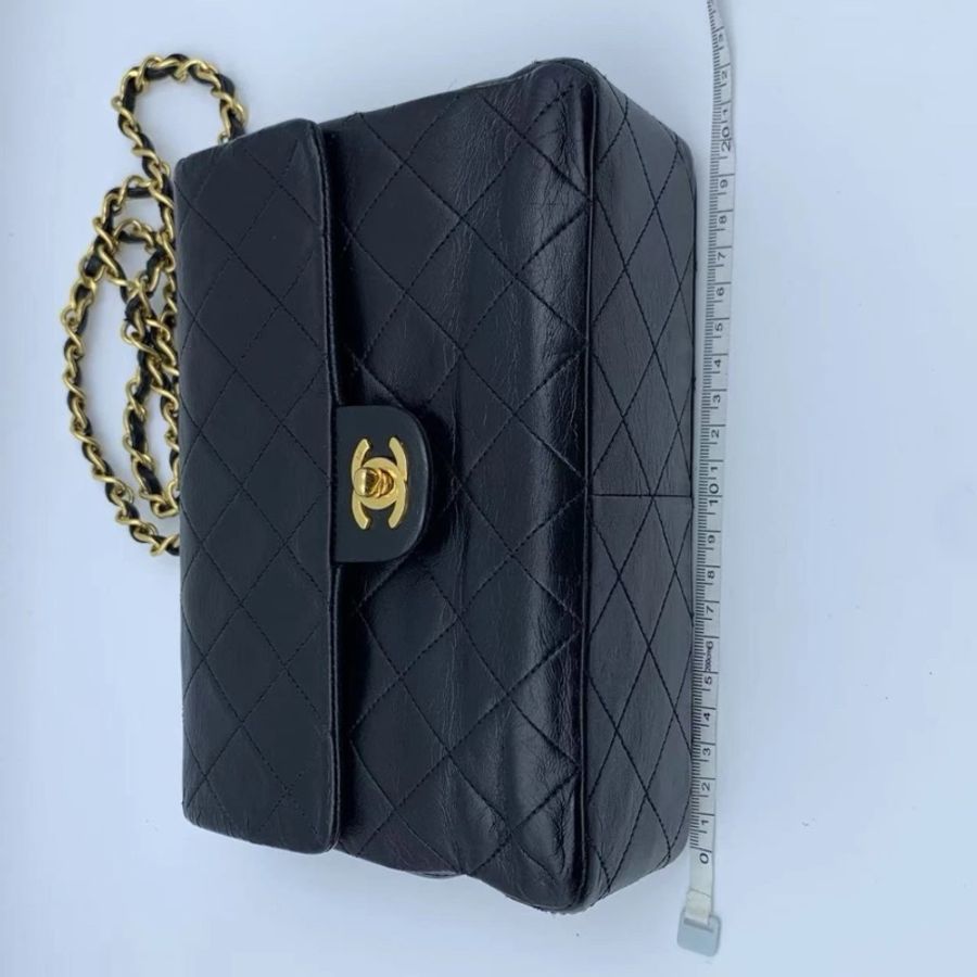 CHANEL Matelassé 20 黑色 GHW 小羊皮单肩包-8