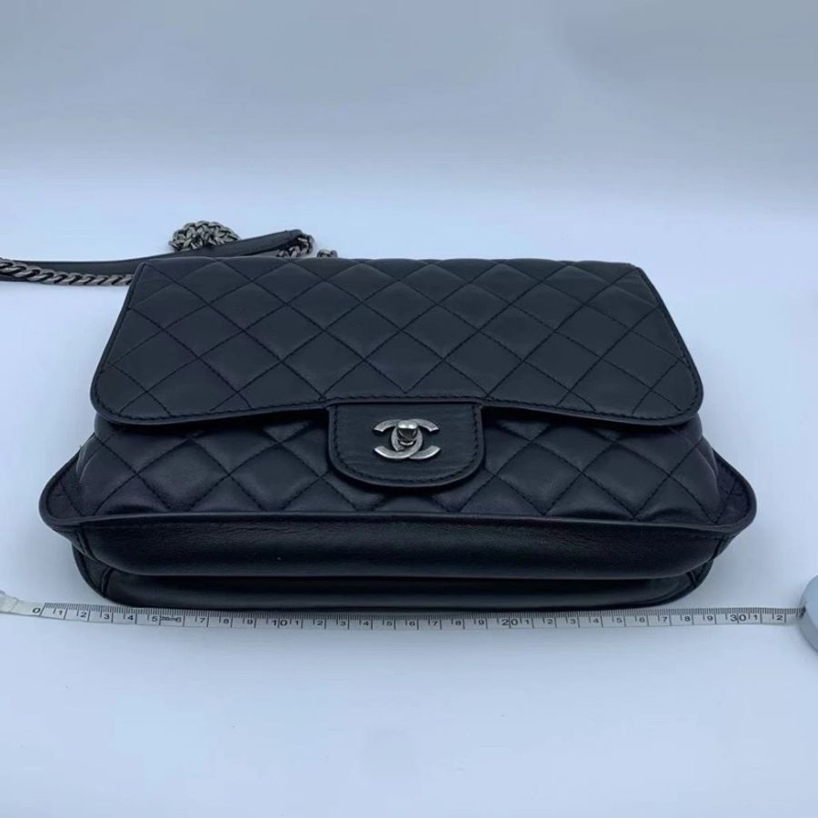 CHANEL 香奈兒 Matelasse Gunmetal 单肩包 黑色手提包-2