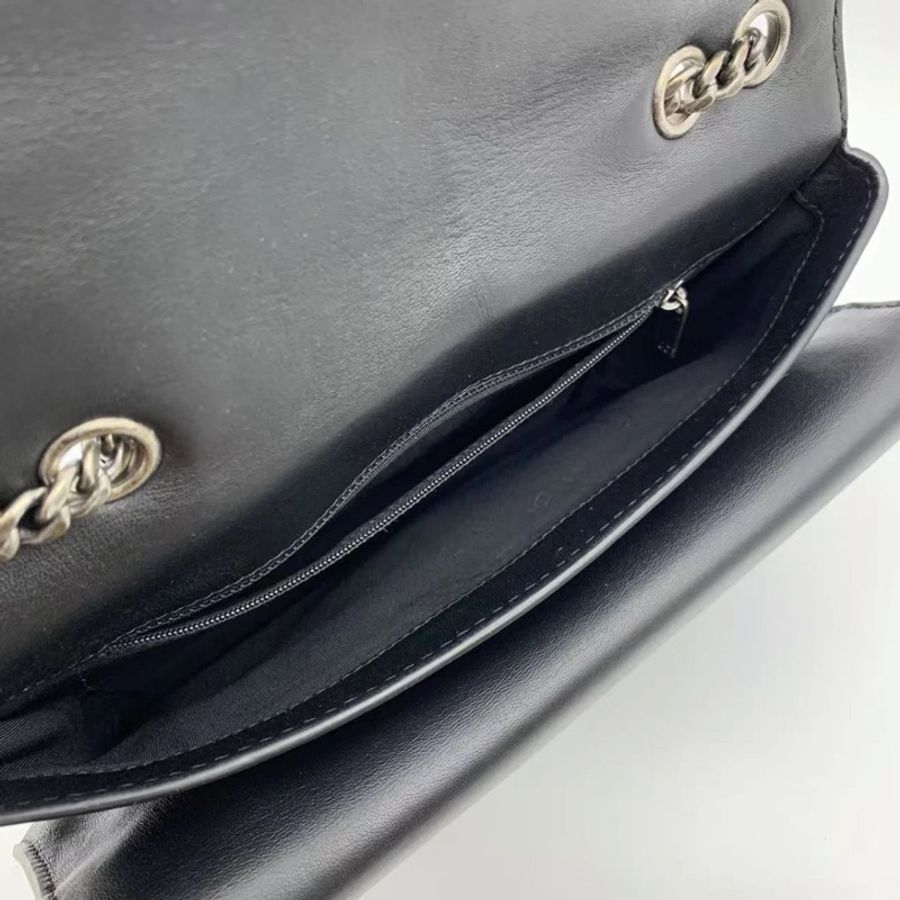 CHANEL 香奈兒 Matelasse Gunmetal 单肩包 黑色手提包-4