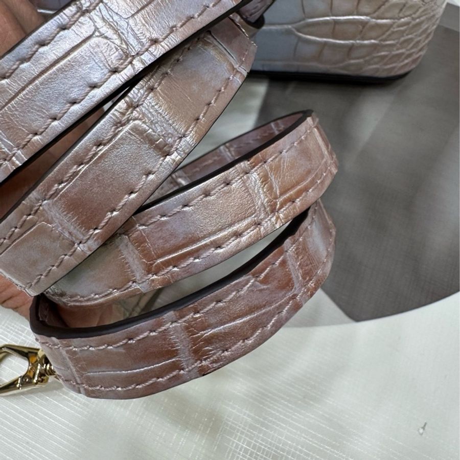 Lv 珠光粉紫色 鳄鱼皮Capucines 斜挎包 23年-11