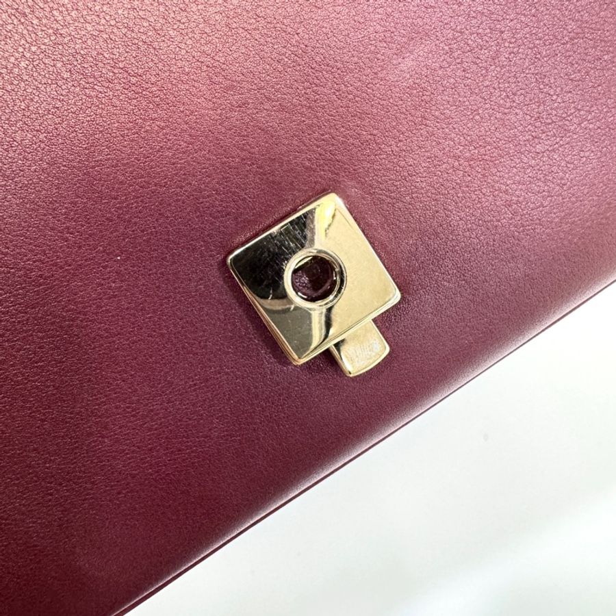 GUCCI安可拉紅牛皮淡金釦Horsebit 1955手提側背包815206-13