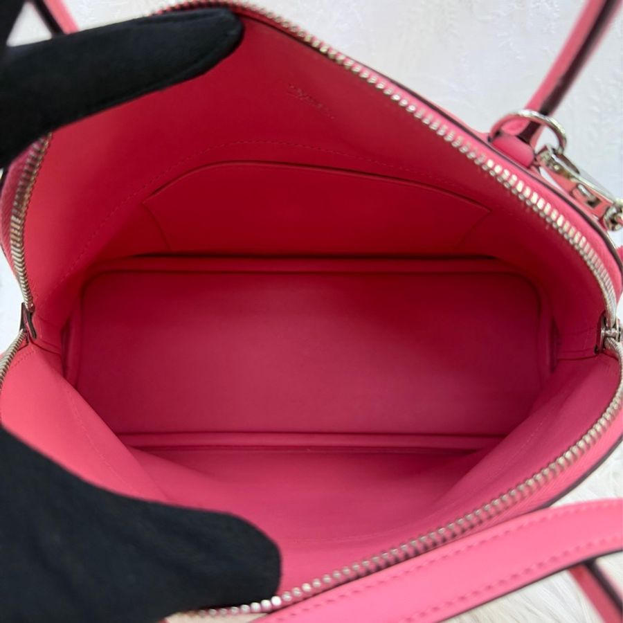 HERMES 8W杜鵑粉Swift皮銀釦Bolide27cm-11