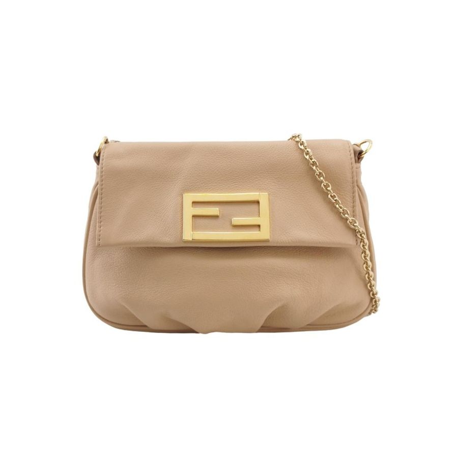 Fendi 牛皮純色斜挎包單肩包-0