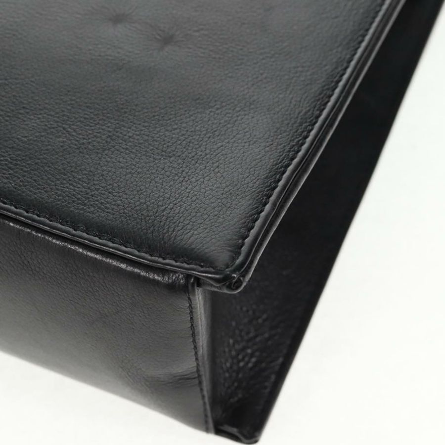 【日本直送】香奈兒魚子醬皮黑色金CC鏈條手提包 Auth 143812V-15