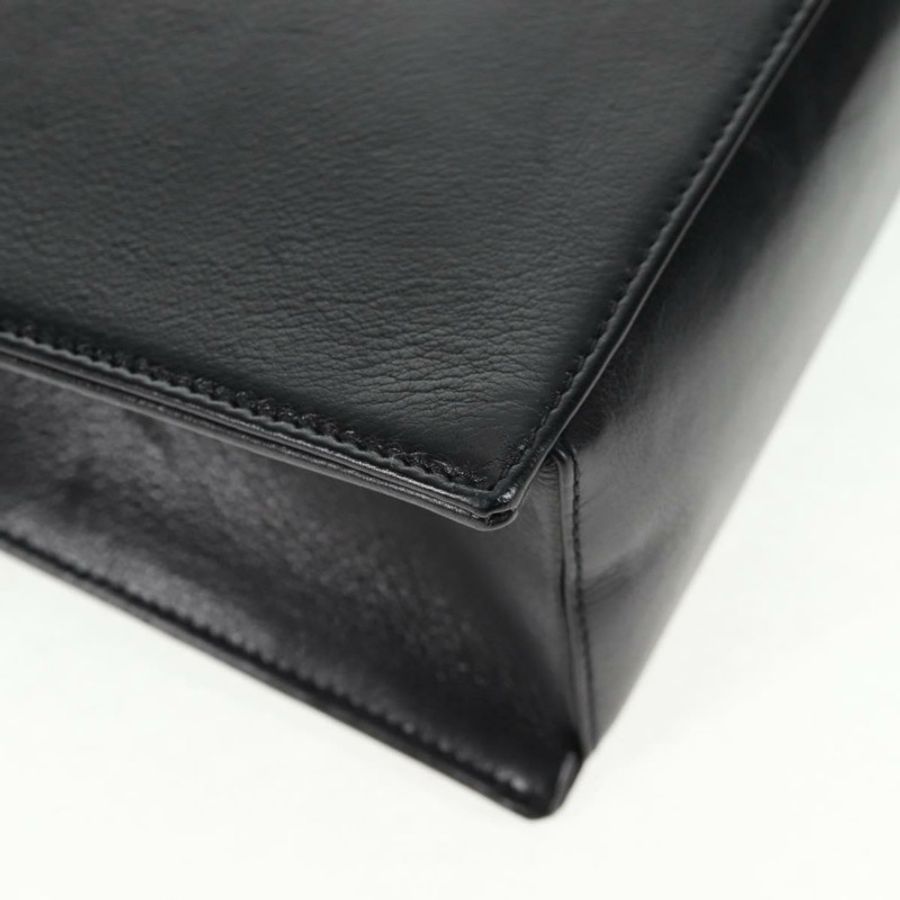 【日本直送】香奈兒魚子醬皮黑色金CC鏈條手提包 Auth 143812V-16