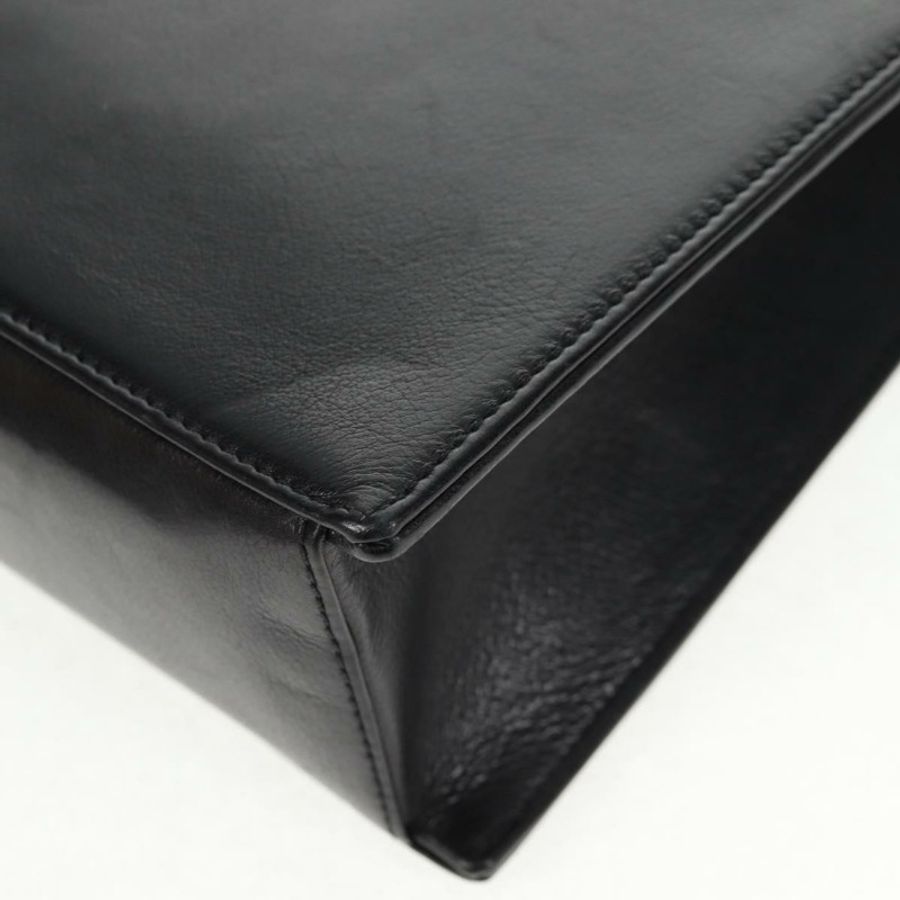 【日本直送】香奈兒魚子醬皮黑色金CC鏈條手提包 Auth 143812V-17