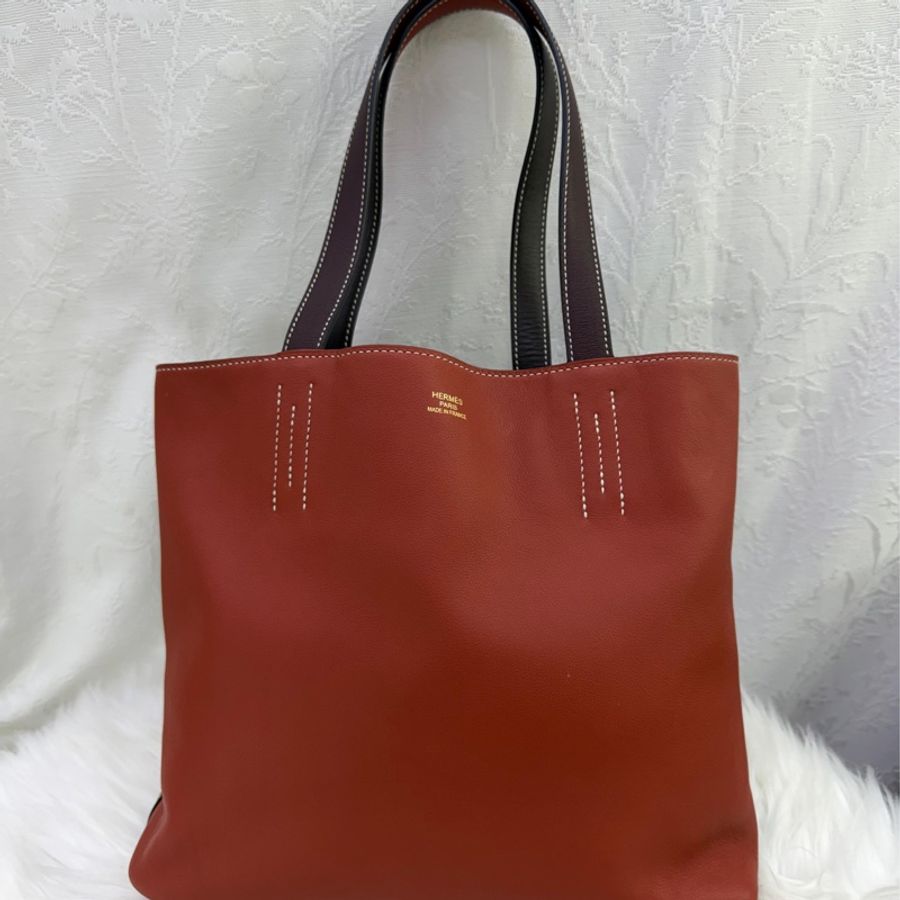 Hermès Double Sens Tote bag in 4 Color Leather .-0