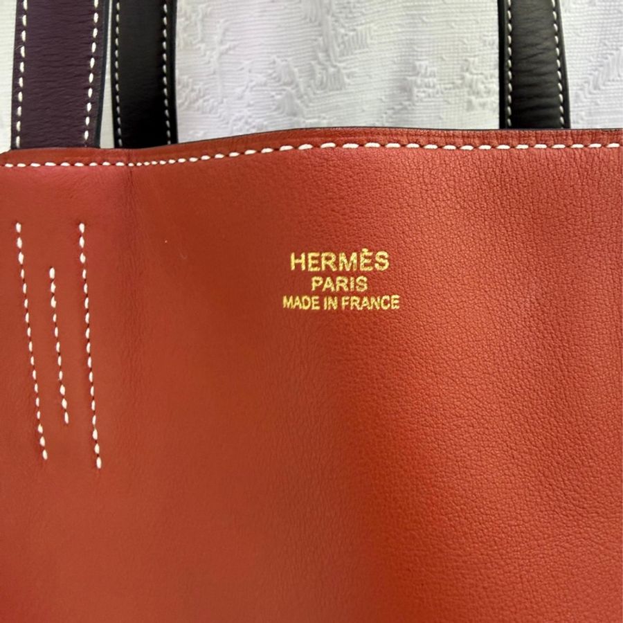 Hermès Double Sens Tote bag in 4 Color Leather .-10