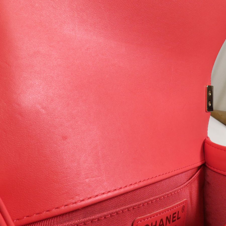 CHANEL 【激減優惠】Tweed/羊皮皮革Boy 20金扣鏈帶肩背袋-12