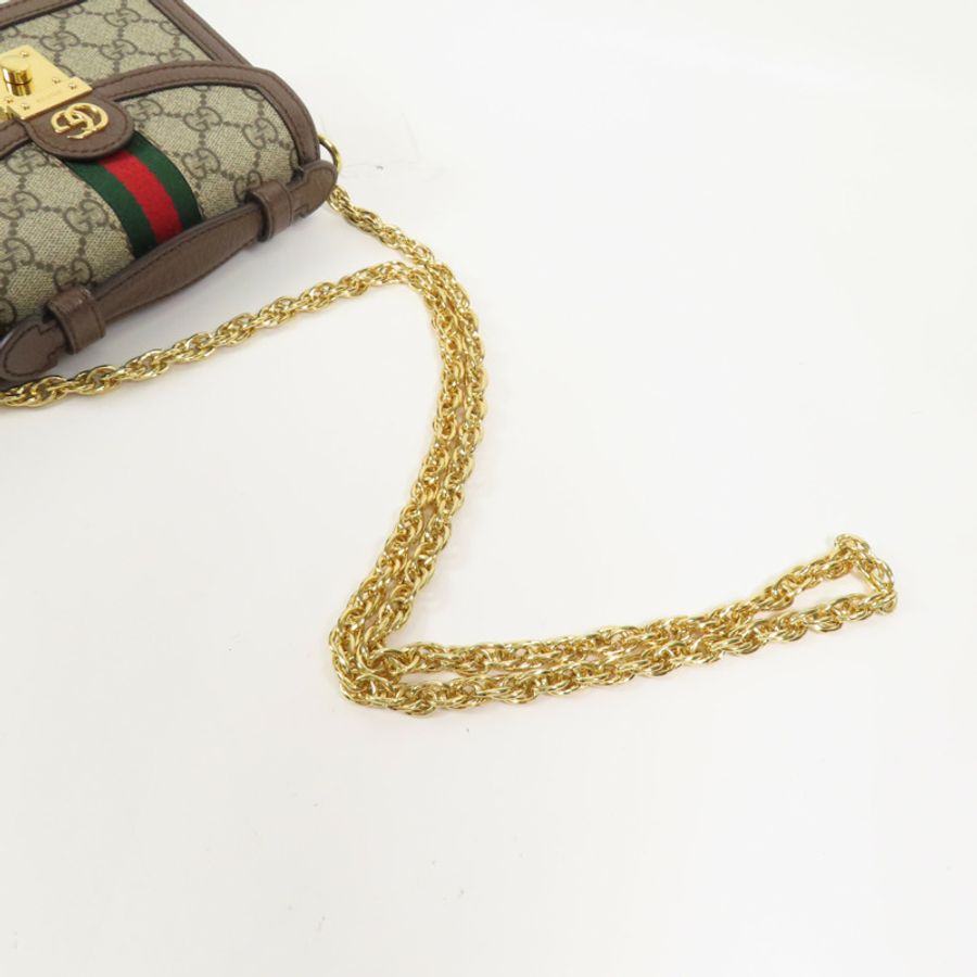 GUCCI 塗層帆布/牛皮皮革Ophidia Mini Top Handle Bag金扣手挽肩背兩用袋-4