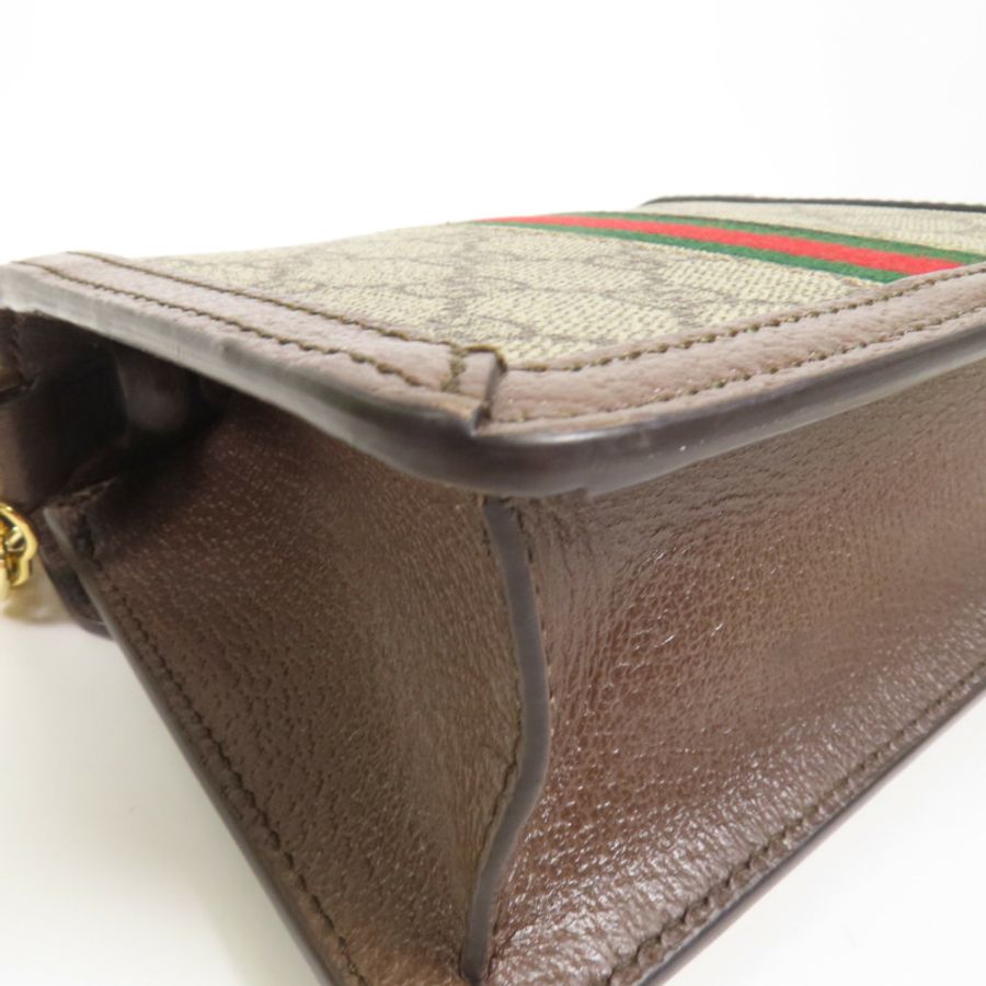 GUCCI 塗層帆布/牛皮皮革Ophidia Mini Top Handle Bag金扣手挽肩背兩用袋-8