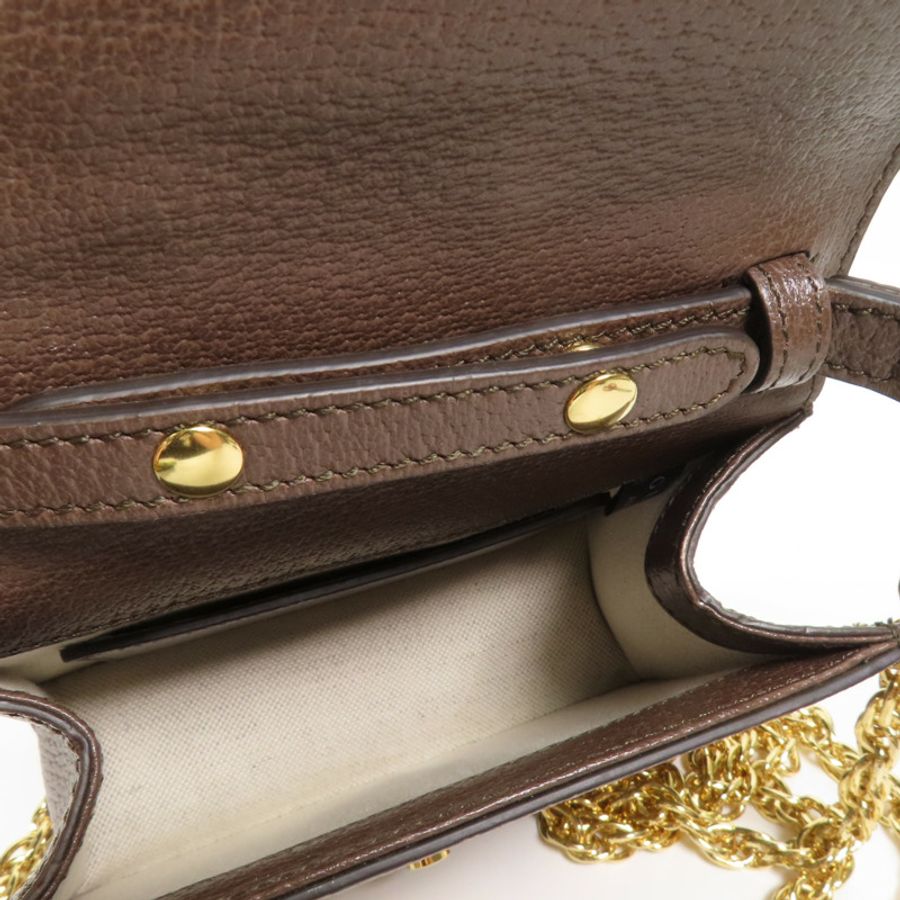 GUCCI 塗層帆布/牛皮皮革Ophidia Mini Top Handle Bag金扣手挽肩背兩用袋-11