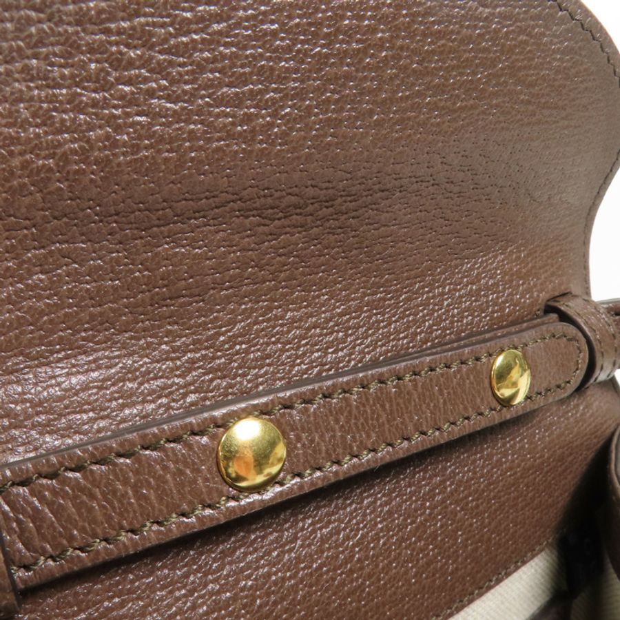 GUCCI 塗層帆布/牛皮皮革Ophidia Mini Top Handle Bag金扣手挽肩背兩用袋-12