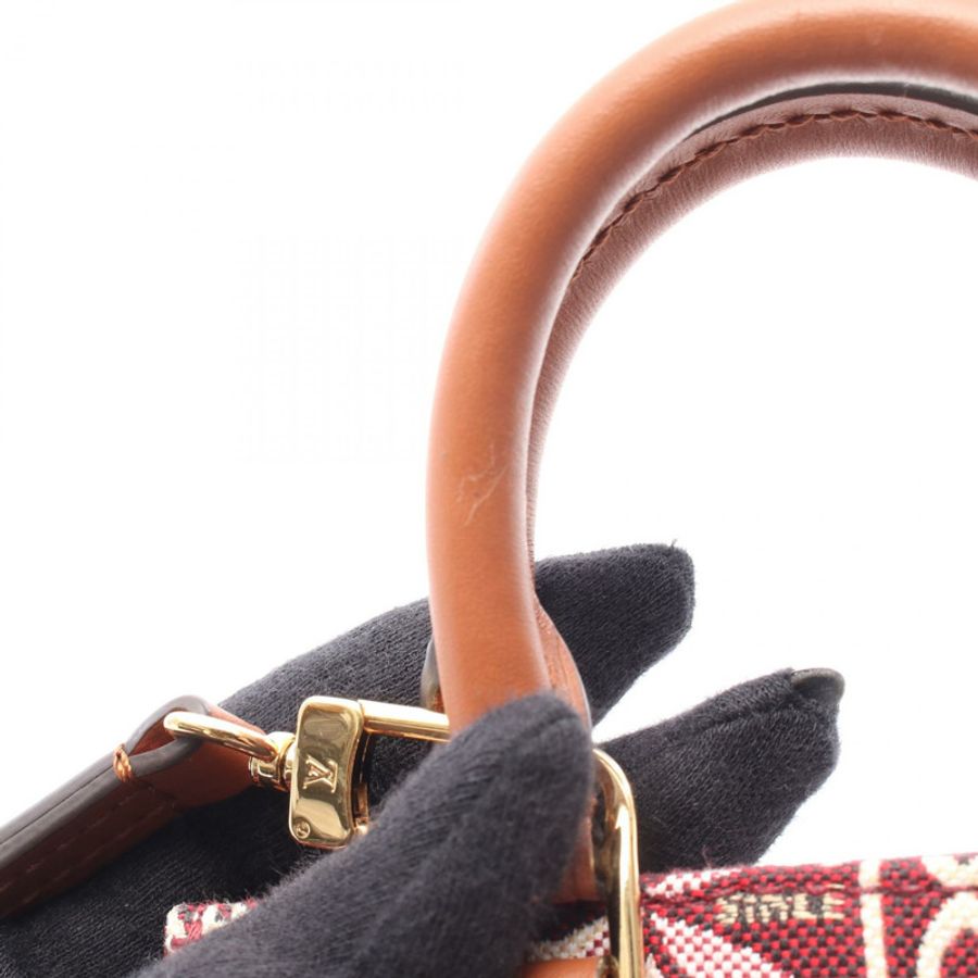 路易威登 Petit Sac Plat 斜背包 M69846 Monogram 提花波爾多紅-5