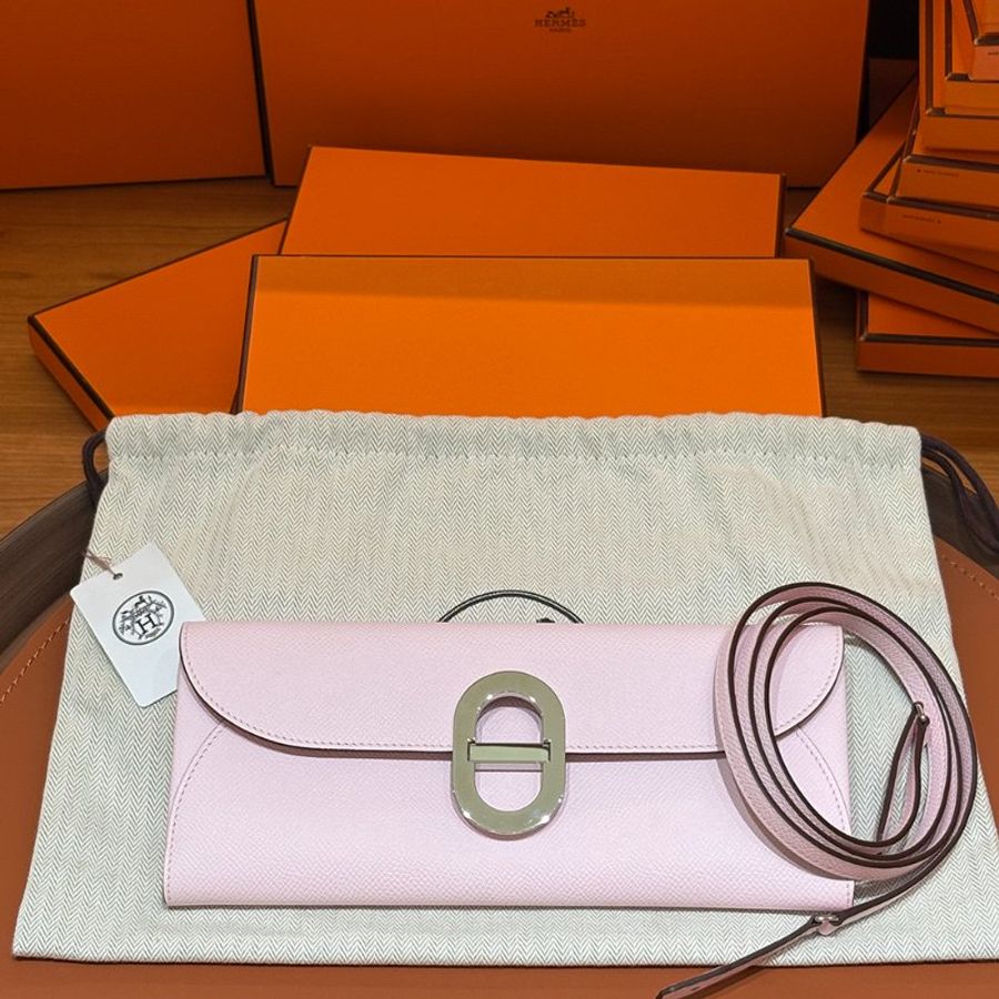 Hermès Chaine D'Ancre To Go 長夾|櫻花粉 銀扣 W刻 Epsom皮 全新未使用|愛馬仕小牛皮精品皮夾-0
