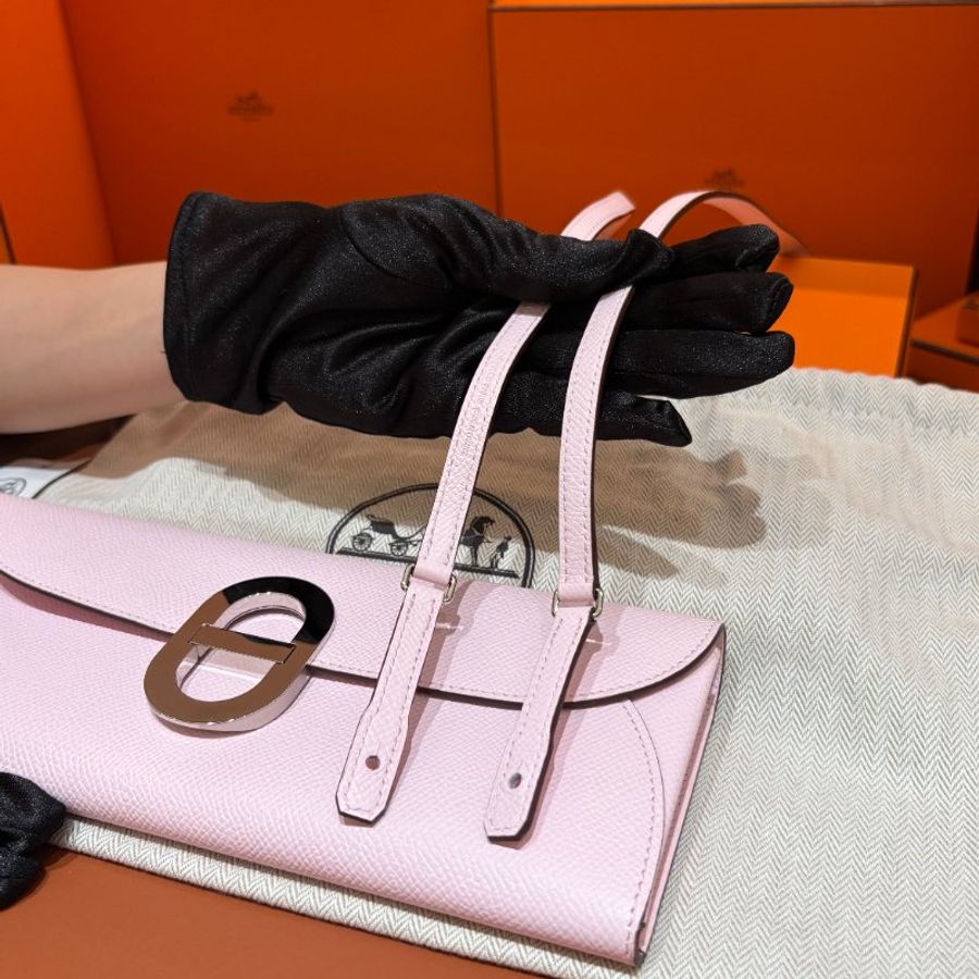 Hermès Chaine D'Ancre To Go 長夾|櫻花粉 銀扣 W刻 Epsom皮 全新未使用|愛馬仕小牛皮精品皮夾-4
