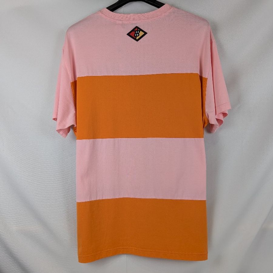 莉亞精品♡Burberry 粉橘拼色徽章短袖 尺碼L 二手美品-3